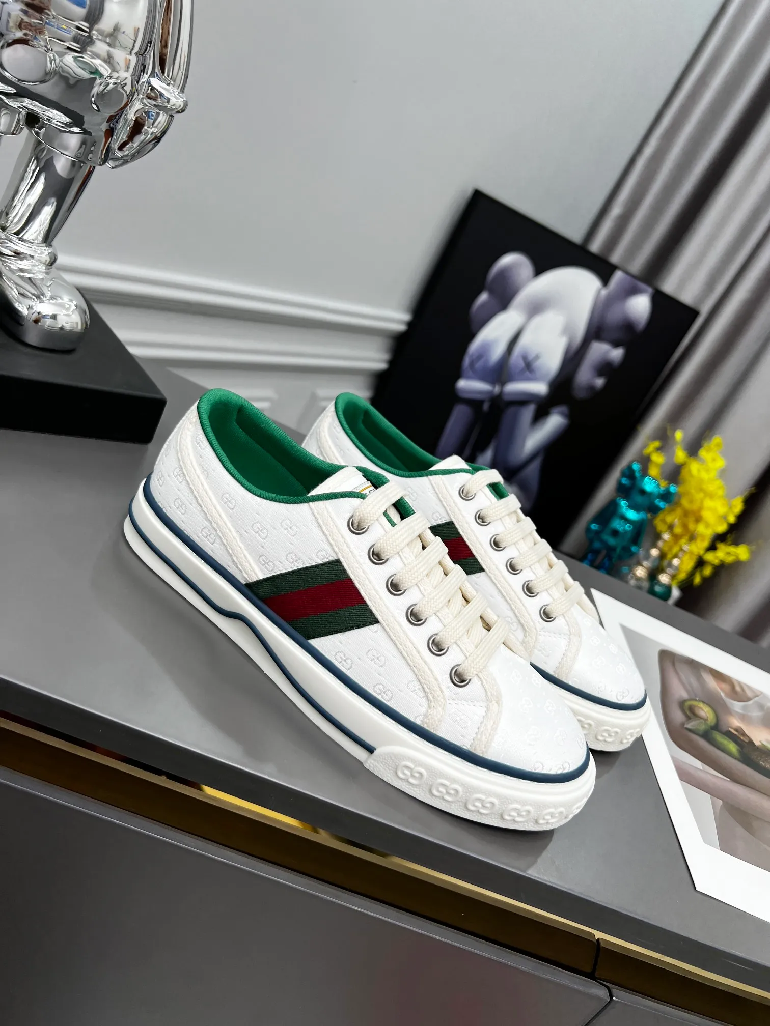 👟👟Ex-factory price 480👟👟 GUCCI new model 1977, classic LOGO material, 1:1 electric embroidery according to the original version, high version, complete package, low and highest version👟👟Ex-factory price U foam feet. T👟👟Ex-factory price U outsole, complete package! 35-44
